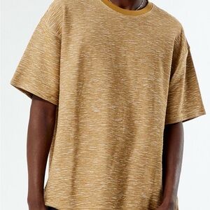 Pacsun  Men's Cotton Crewneck Brown & Tan Slub Stripe Oversized T Shirt Size XL